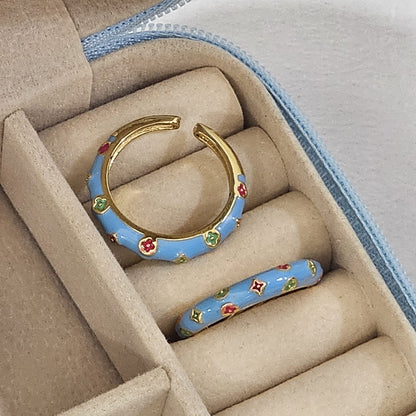 Clover Enamel Ring - Adjustable