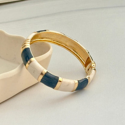 Women Thick Block Enamel Kada Bracelet