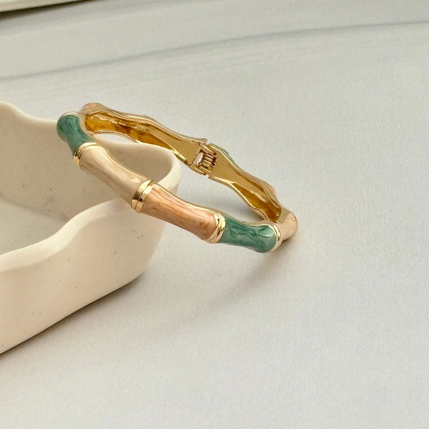 Women Bamboo Style Enamel Kada Bracelet