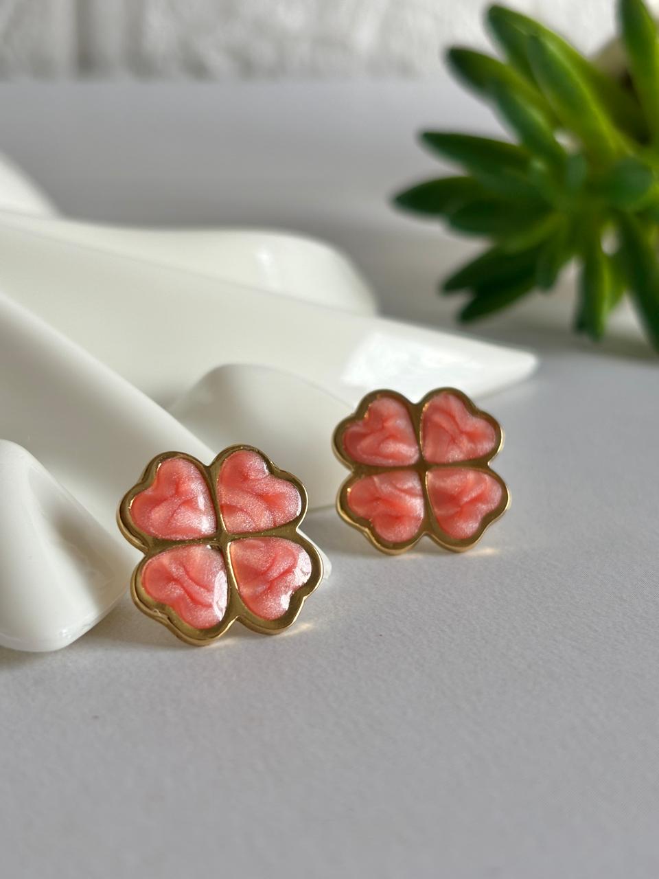 Women Enamel Clover Earring