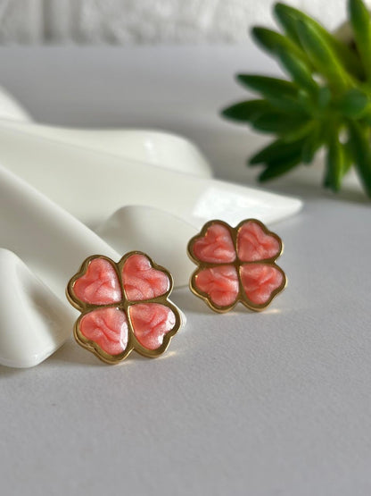 Women Enamel Clover Earring
