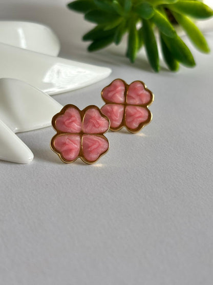 Women Enamel Clover Earring