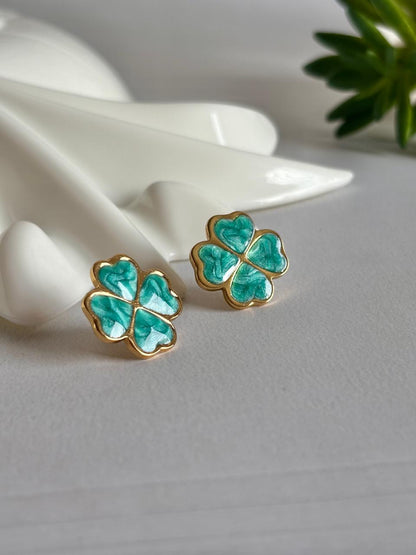 Women Enamel Clover Earring