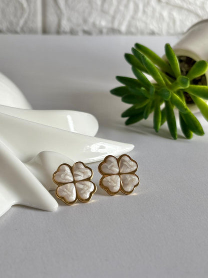 Women Enamel Clover Earring