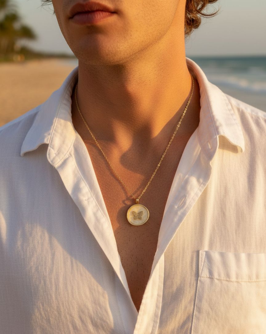 Men Galaxy Butterfly Chain Necklace - Nimé By Shop Trendys