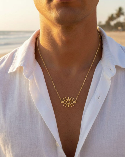 Men Classic Big Evil Eye Chain Necklace - Nimé By Shop Trendys