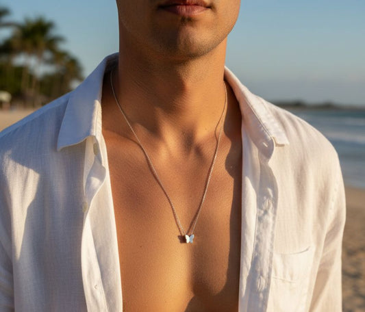 Men Minimal Butterfly Chain Necklace - Nimé By Shop Trendys