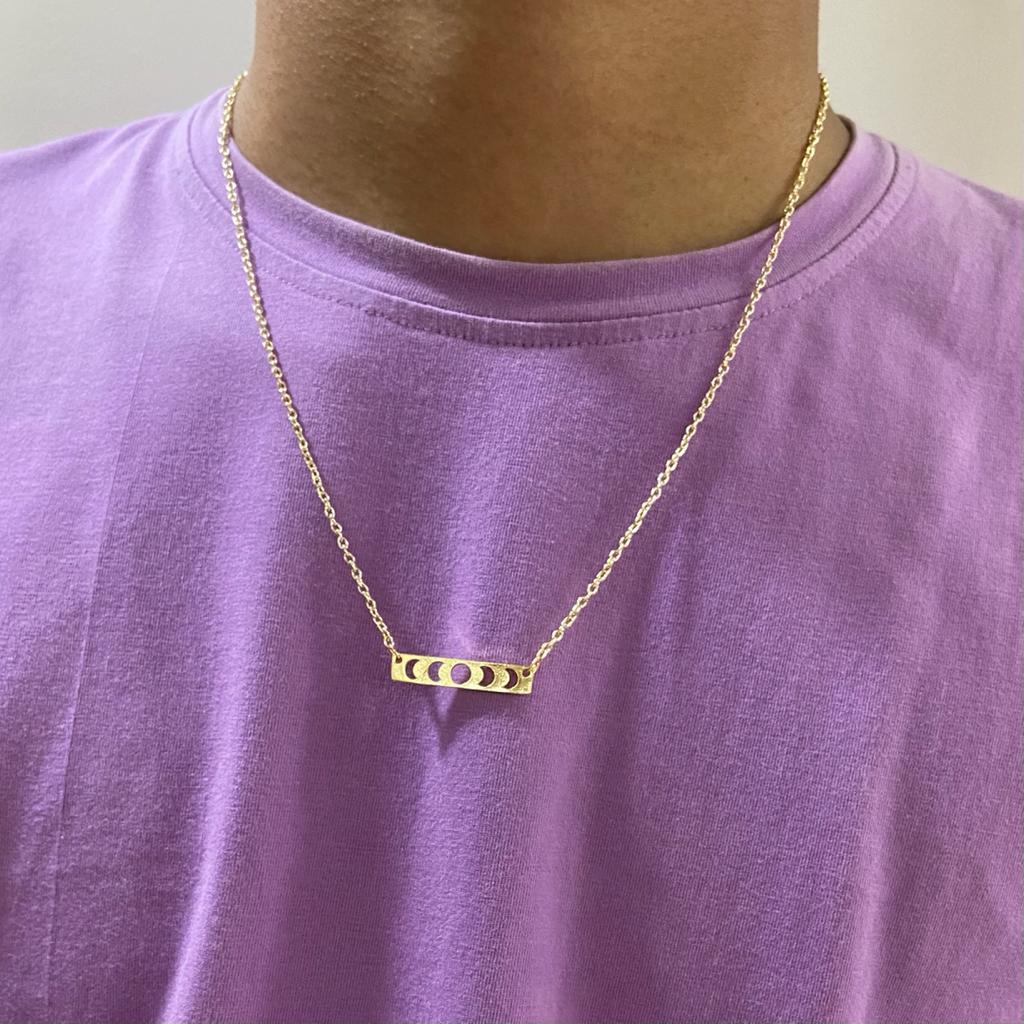 Men Phases of Moon Chain Necklace - Nimé By Shop Trendys