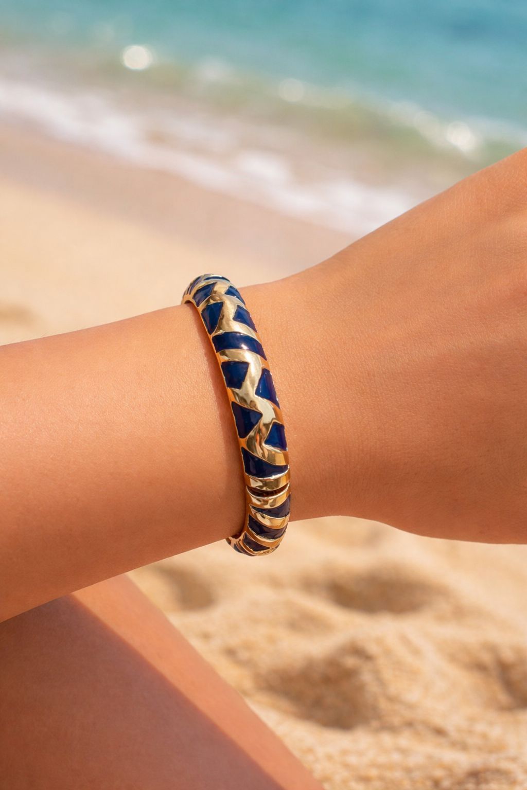 Women Square Block Enamel Kada Bracelet - Nimé By Shop Trendys