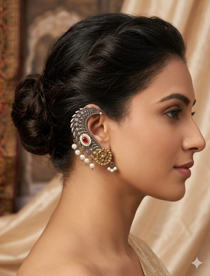 German Silver Vintage Earcuff Earrings - Nimé By Shop Trendys