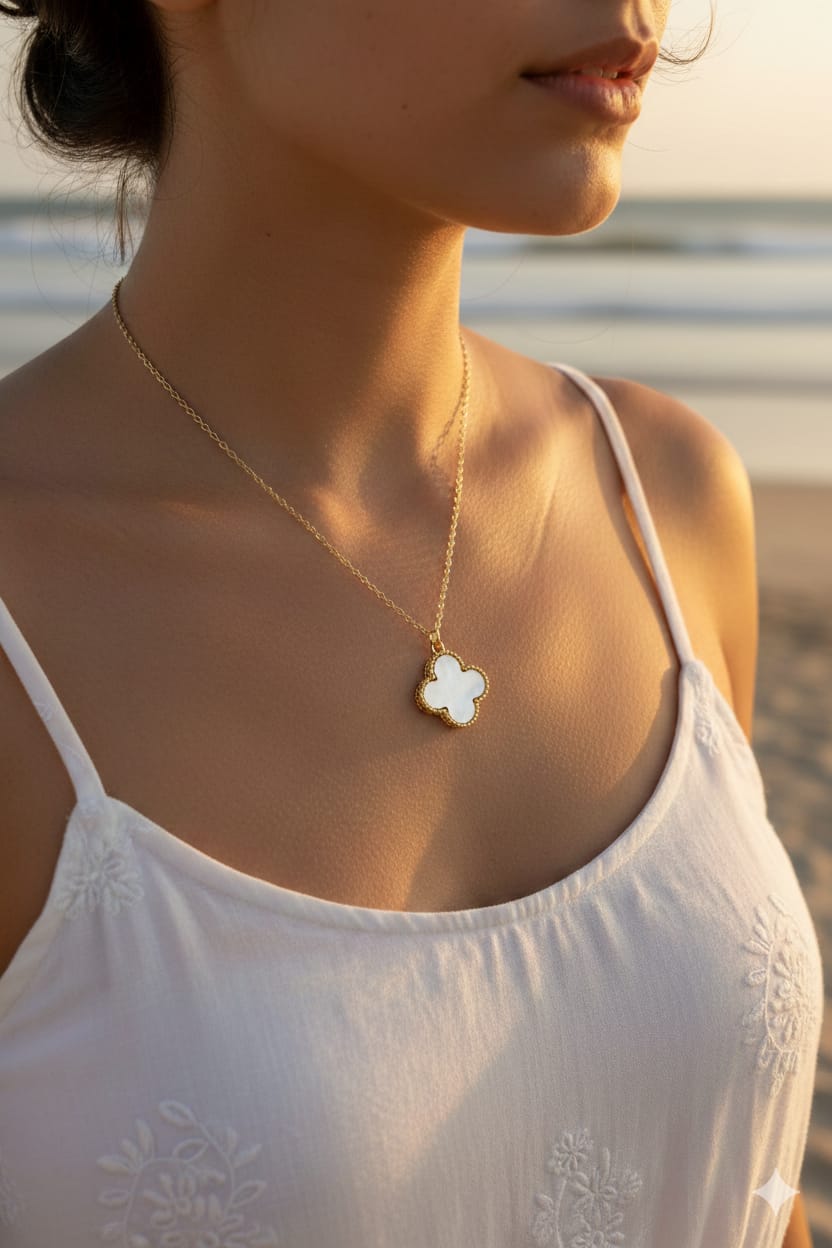 White Clover Women Dainty Necklace - Nimé By Shop Trendys