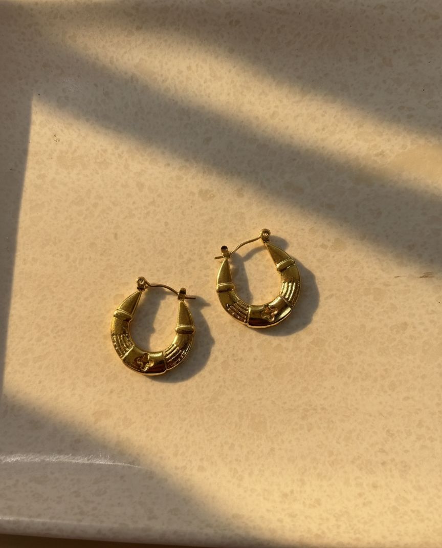 Women Golden Cross Bali Halo Earring (Anti Tarnish)