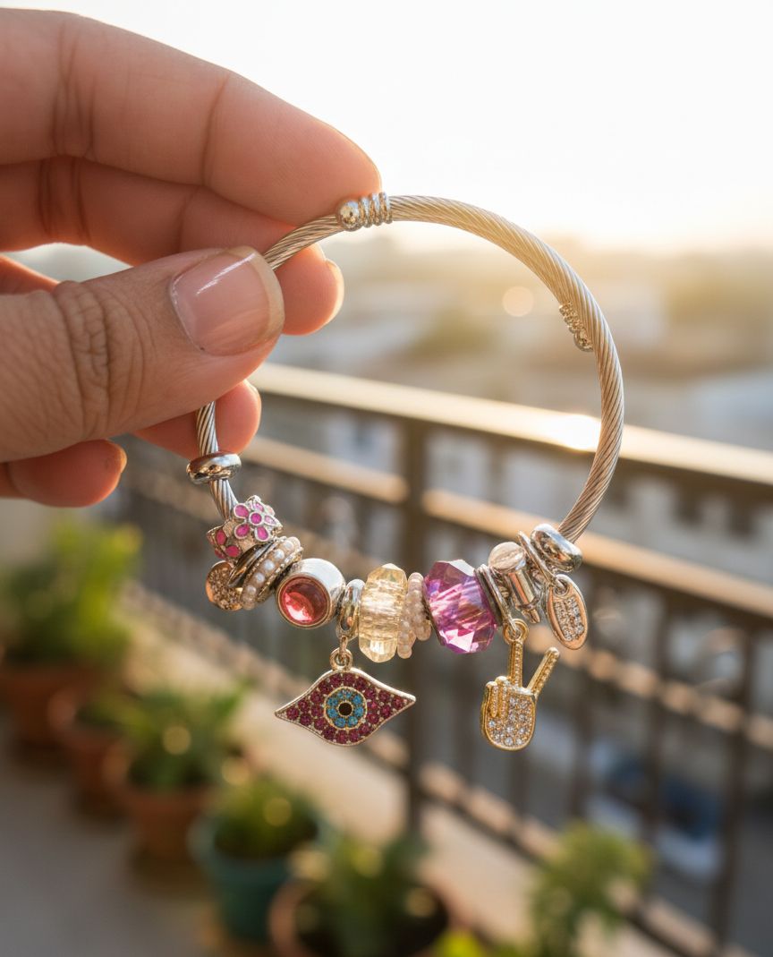 Golden Evil Eye Peace Key Pandora Bracelet - Nimé By Shop Trendys
