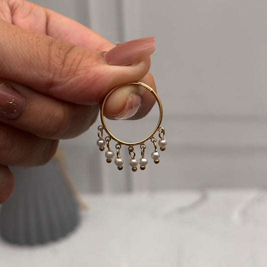 Minimal Pearl Charm Adjustable Ring ( Anti Tarnish ) - Nimé By Shop Trendys